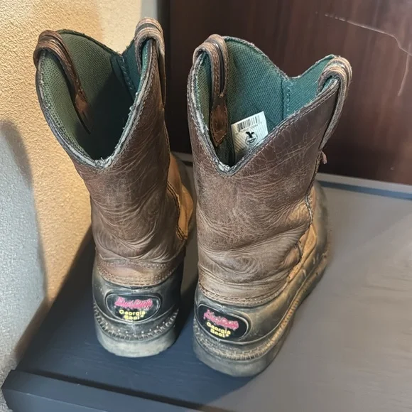 Georgia Boot Mud Dog Farm & Ranch Leather/Rubber Western Boots - Picture 3 of 12